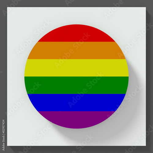 gay flag round button