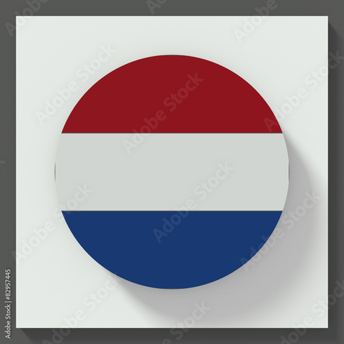 Netherlands flag round button
