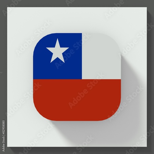 Free Download Chile flag square button - GFXLoad