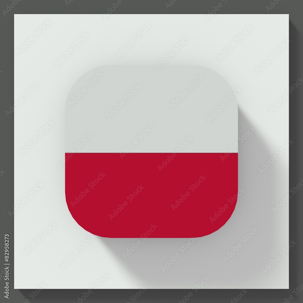 Poland flag square button Poland flag square button