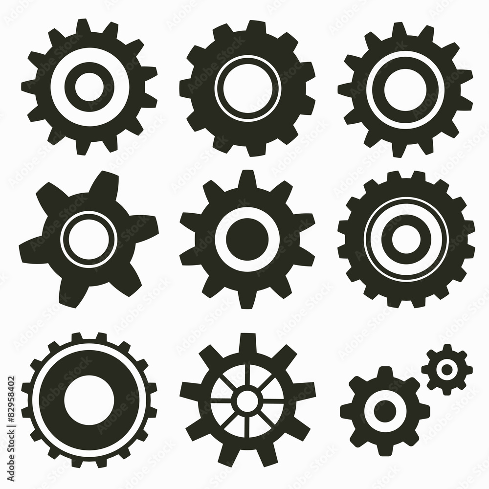Set of gear icon Set of gear icon