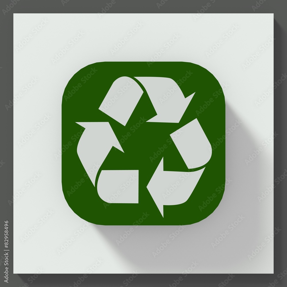 Obraz premium Recycle symbol square button