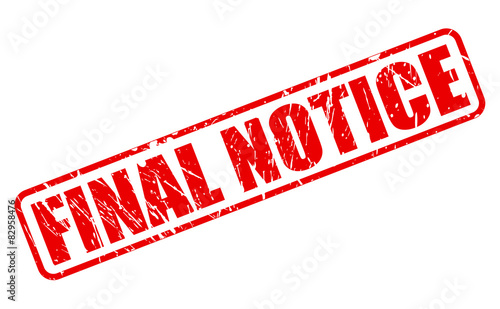 Final Notice red stamp text