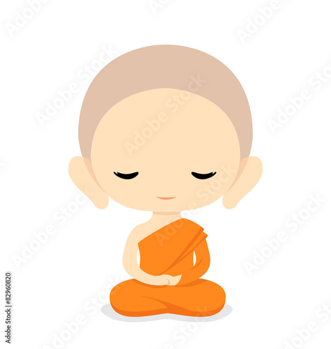 Buddhist Monk Character Design-Vector Illustration
