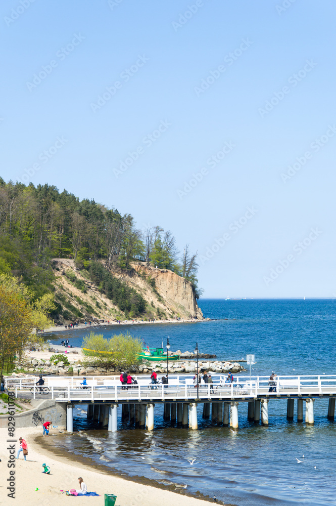 Fototapeta premium Cliff of Gdynia Orłowo at Baltic sea, Poland