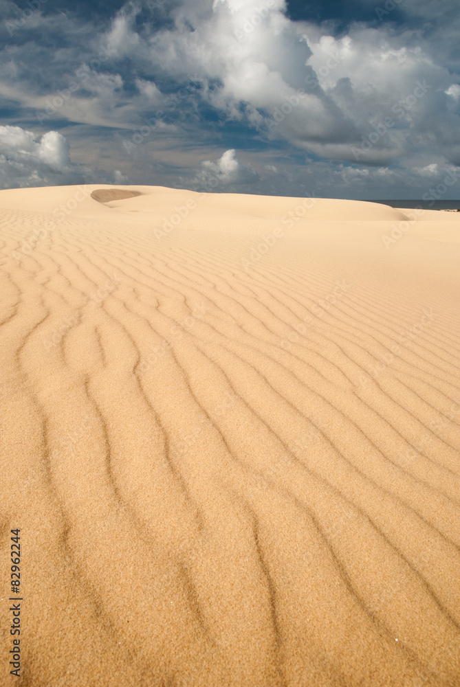 Sand dunes with mirage Sand dunes with mirage