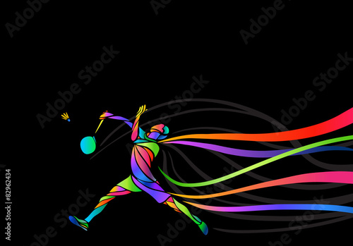 Badminton sport invitation poster or flyer background with empty