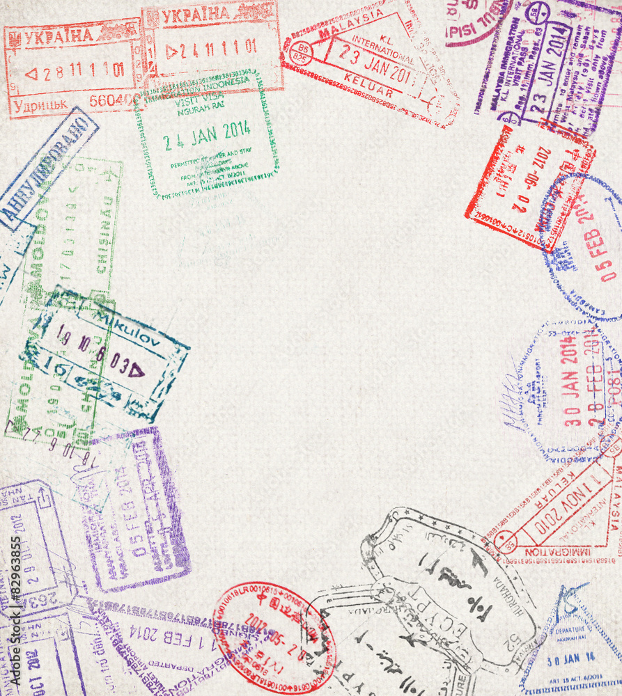 Immigration stamp. Passport Stamps