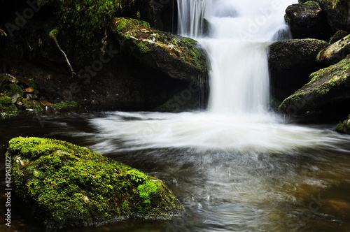 Waterfall in the national park Sumava  Czech Republic