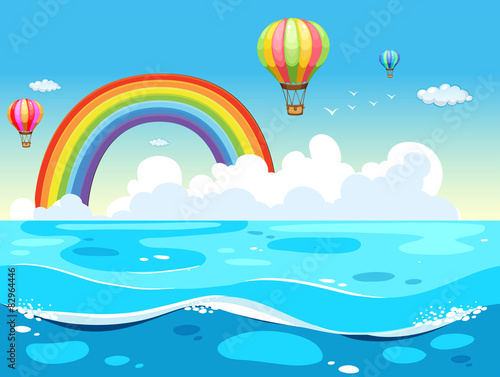 Ocean and rainbow