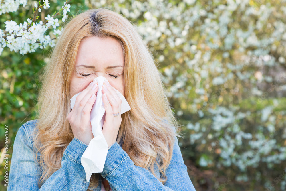 Allergie, Frau, Frühling Allergie, Frau, Frühling