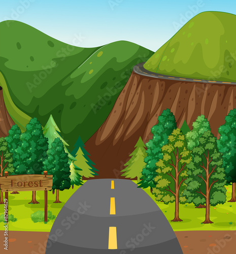 Road and mountain