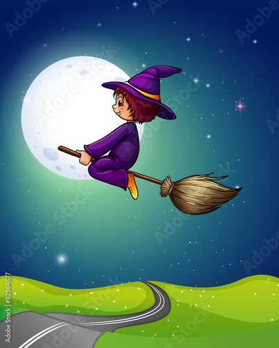 Witch flying