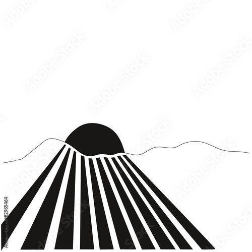 Sonne mit Horizont Illustration