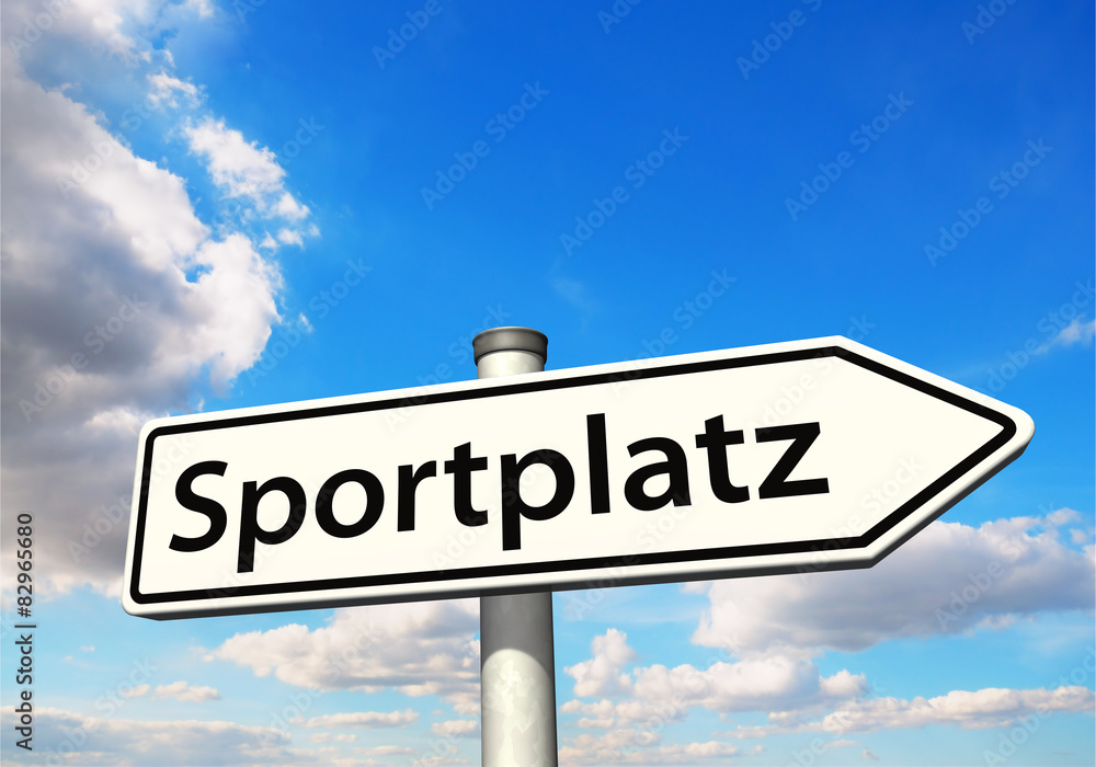 Obraz premium Wegweiser Sportplatz