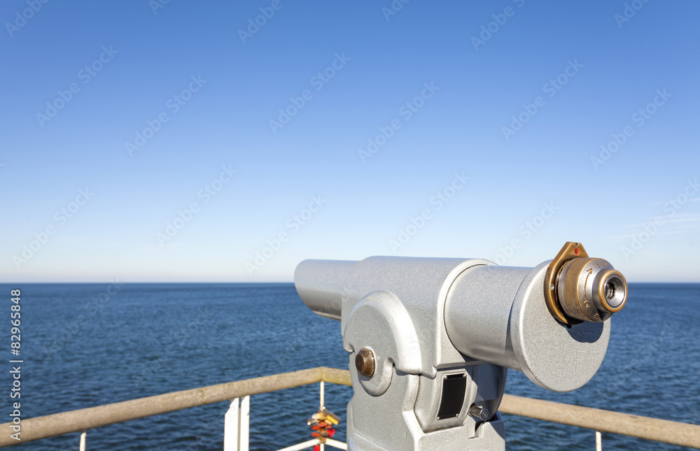 Telescope pointed at the horizon.