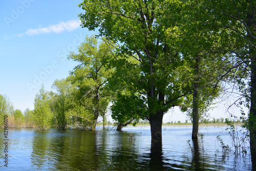 Flood on Volga river