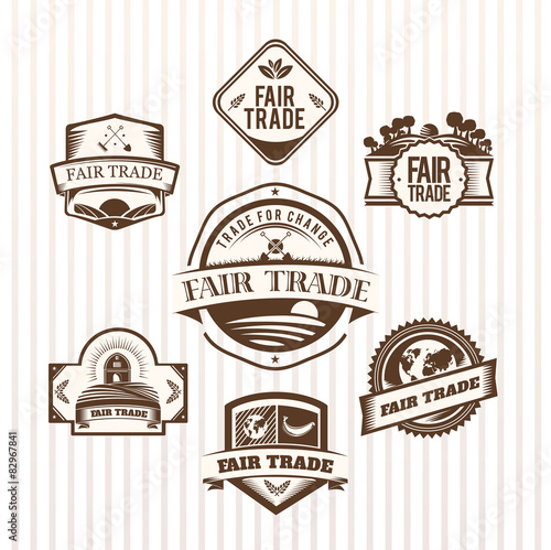 Fair Trade icons vector