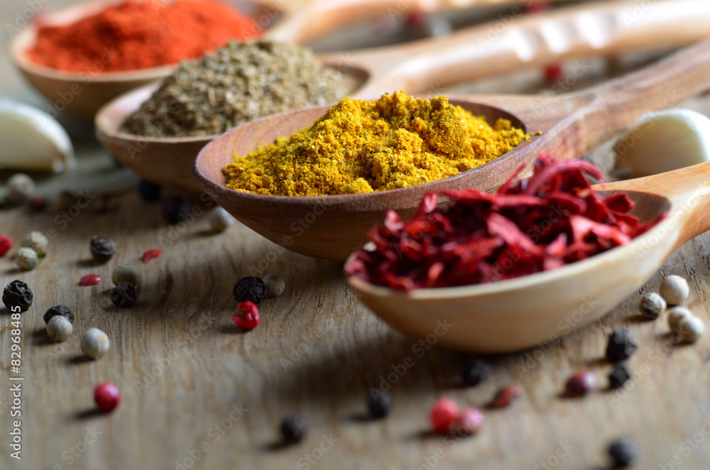 Spoons with spices Spoons with spices