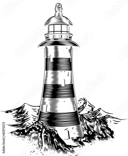 Lighthouse on rocks