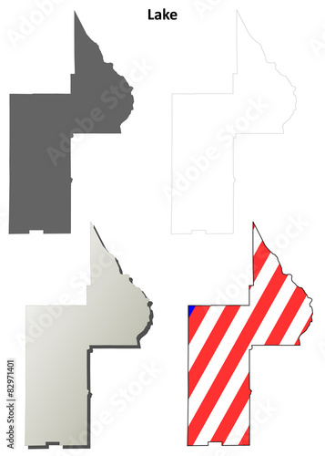 Lake County (Florida) outline map set photo