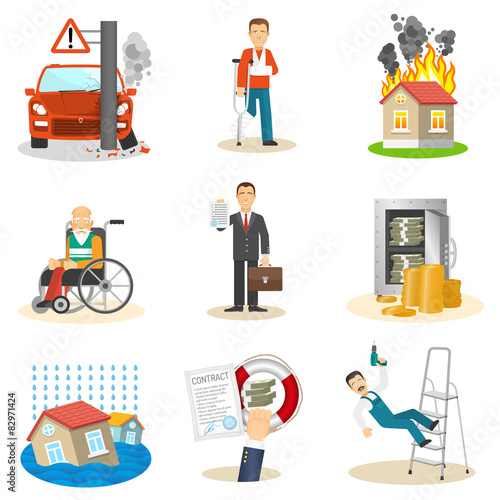Insurance and risk icons