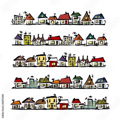Set of houses, sketch for your design