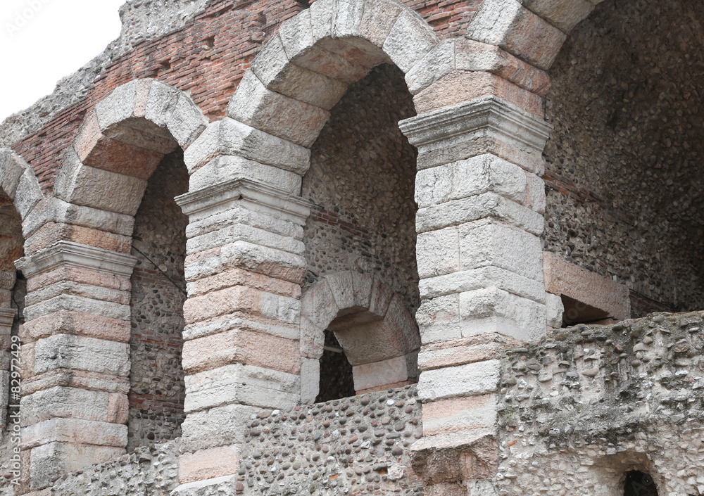 exterior walls of the ancient Roman Arena
