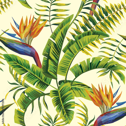 tropical exotic painting seamless background