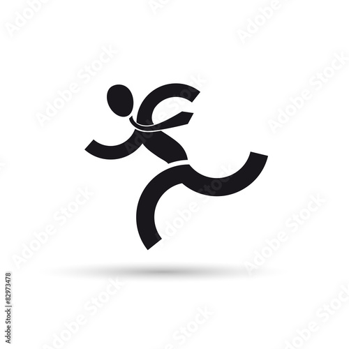 Vector sign running businessman