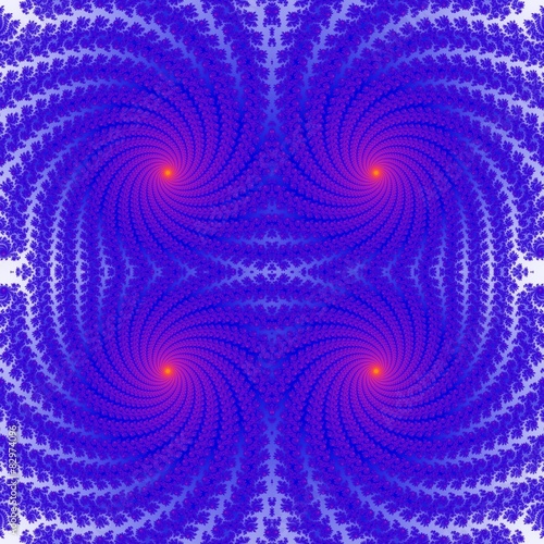 Isolated blue red orange fractal graphics © rdonar