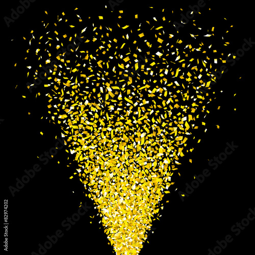 Gold confetti cannon shot