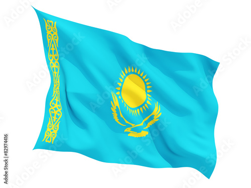 Waving flag of kazakhstan