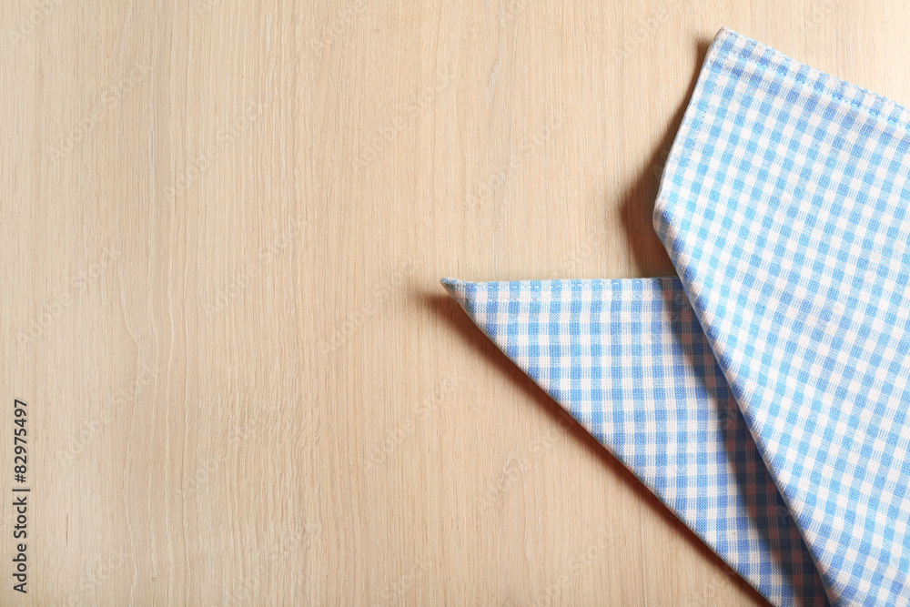 Napkin on wooden table Napkin on wooden table