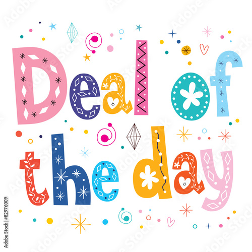 deal of the day banner decorative lettering text