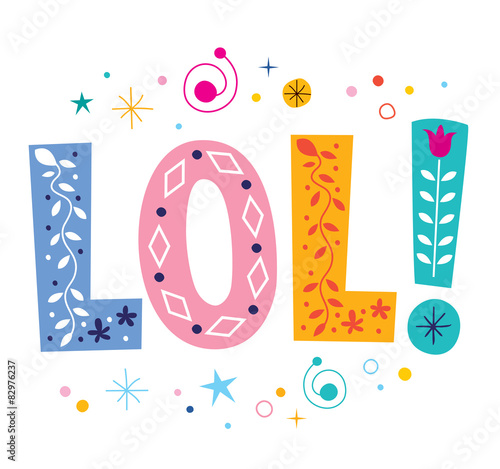 LOL laughing out loud decorative lettering text