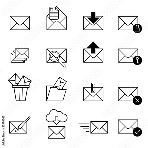 email icons vector set
