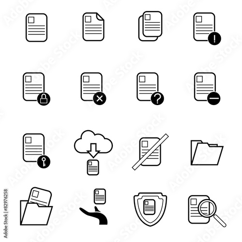 file document operation icons set vector illustration
