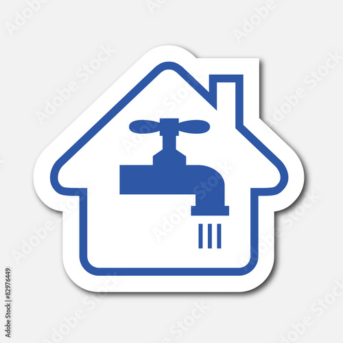 Logo maison et consommation eau.