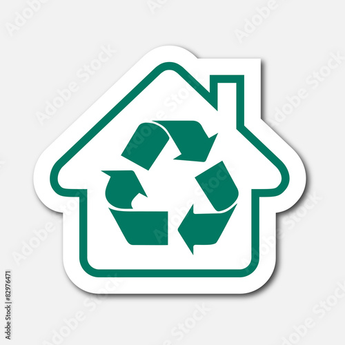 Logo maison et recyclage.