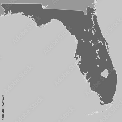 Florida - Karte in Grau