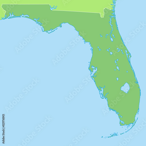 Florida - Karte in Grün