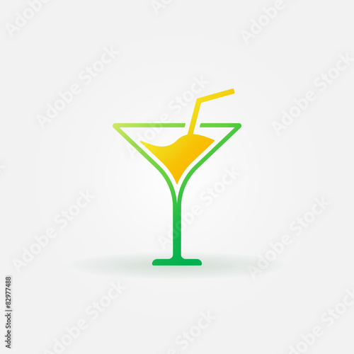 Martini bright icon or vector logo