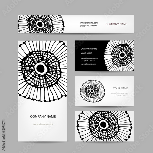 Business cards collection, abstract floral design