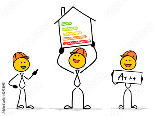 Strichmännchen Energiesparhaus