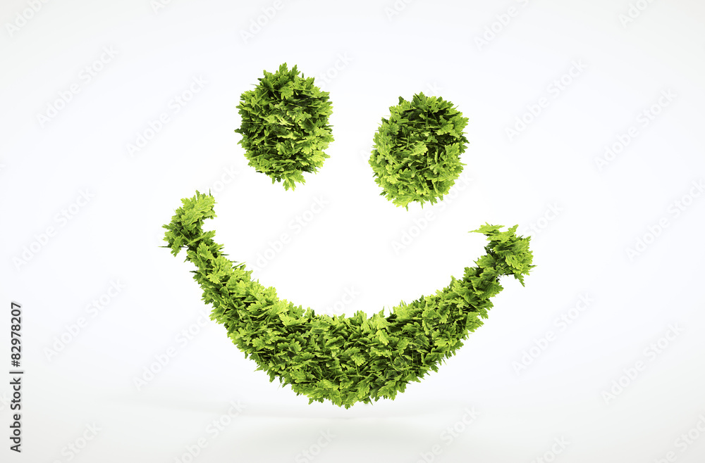 Ecology 3d render smile face sign