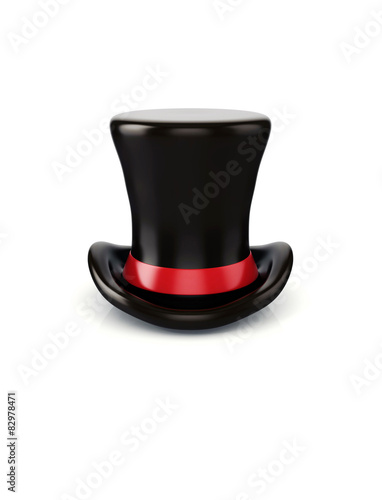 3d magician cylinder hat isolated on white