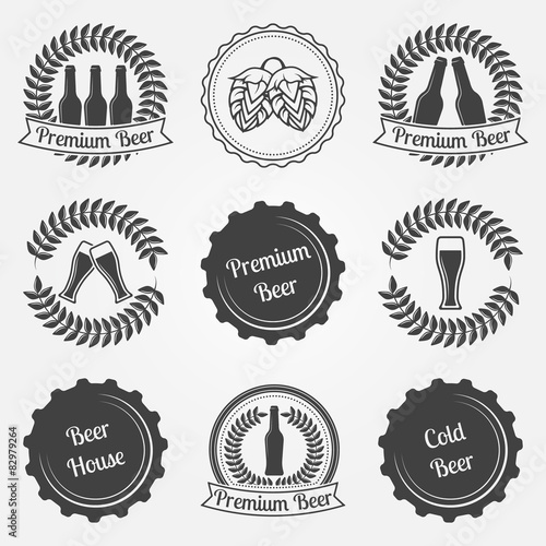 Beer vector labels and emblems