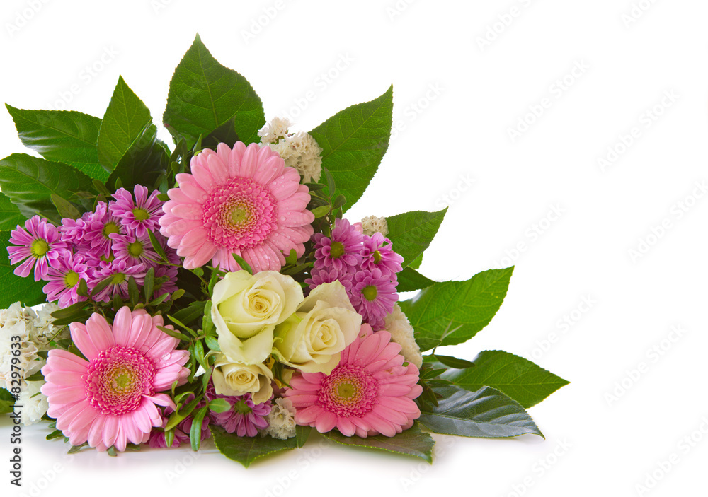 Flowers bouquet  isolated on white  background .