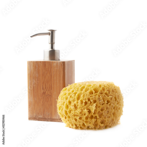 Soap dispenser and yellow sponge